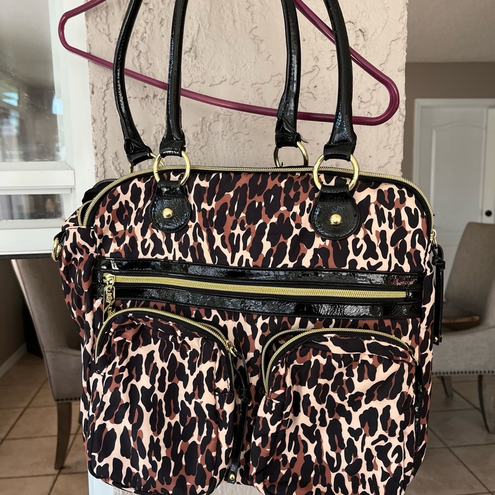 Betsey Johnson Leopard Print Tote with Black Details